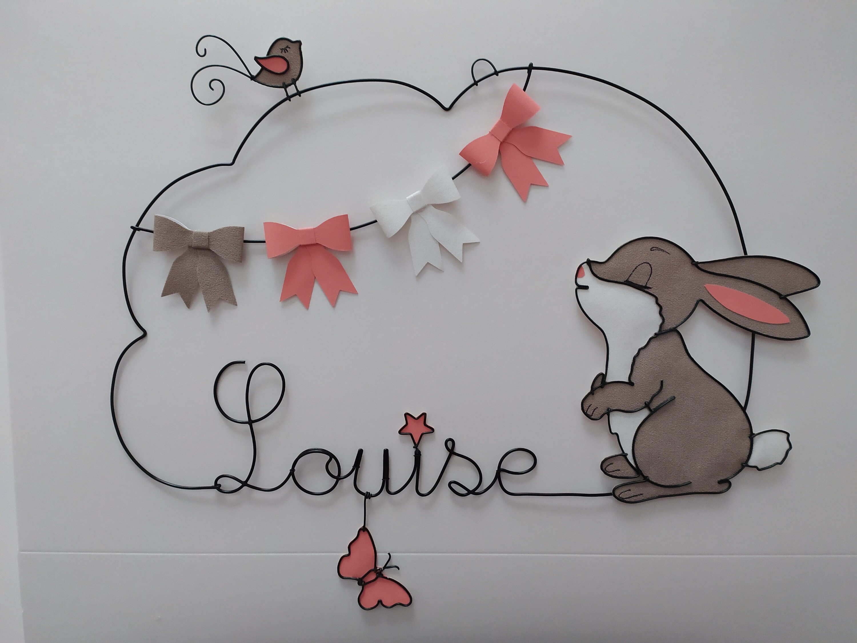Prénom en Fil de Fer - Lapin