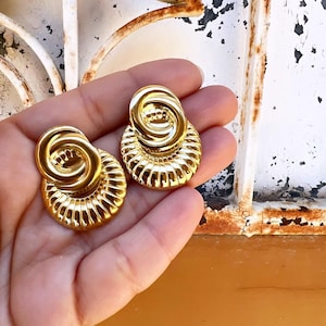 Stainless Steel Earrings, Gold Stud Earrings, Statement Earring, Made in Greece
