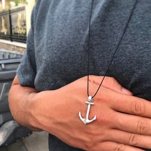 Ankerketting, ankerhanger mannen, matroos ketting, nautische ketting, maritieme ketting, ankersieraden, cadeau voor hem, gemaakt in Griekenland
