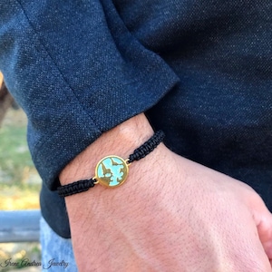 Bracelet terre, bracelet globe, bracelet carte du monde, bracelet du monde, bracelet en macramé, bracelet grec, bracelet pour homme, bijoux grecs