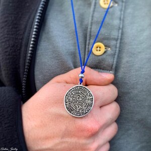 Phaistos Disc Pendant, Phaistos Disc Jewelry, Greek Ancient Symbol Pendant, Minoan Disc Necklace, Greek Methology Necklace, Gift for Him