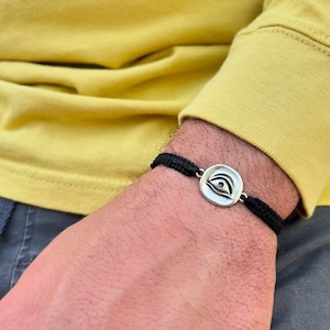 Evil Eye Bracelet, Silver Evil Eye Bracelet, Protection Bracelet, Evil Eye Jewelry, Greek Men Macrame Bracelet, Gift for Him, Made in Greece
