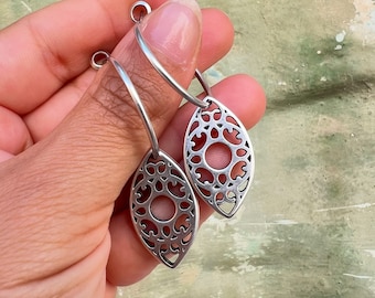 Silver Evil Eye Hoop Earrings: Greek Mati Protection Jewelry