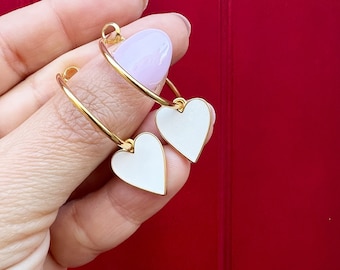 Orecchini a Cuore d'Oro in Argento Sterling 925 per Donne