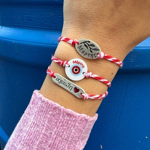 Martis Bracelet: Greek Red Spring Protection Bracelet with Evil Eye