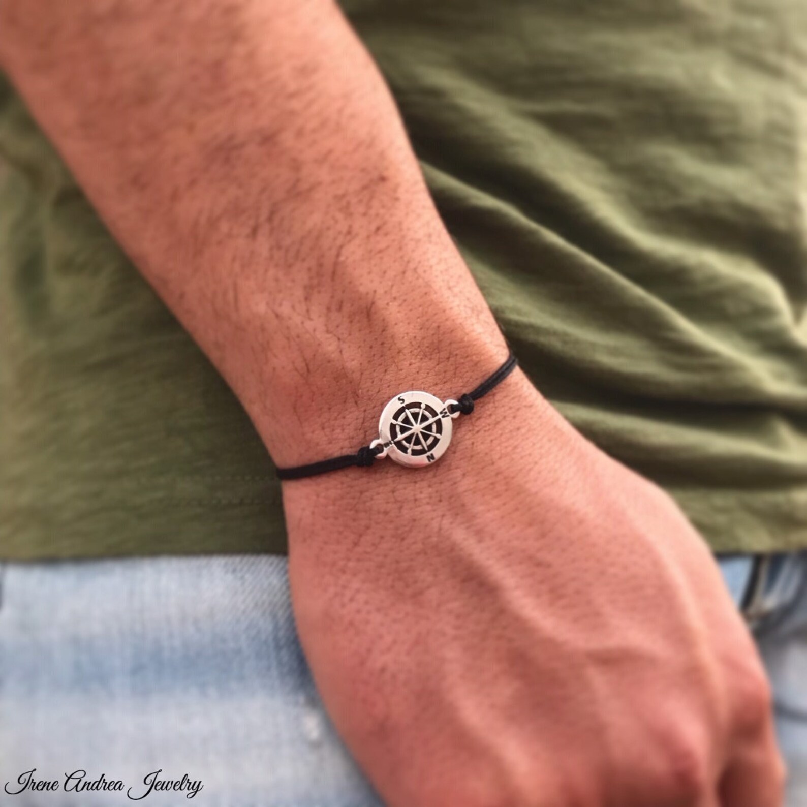Compass Bracelet Compass Jewelry Men's Bracelet Greek Etsy