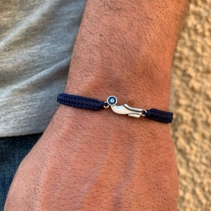 Greek Tsarouchi Bracelet: Macrame Men&#39;s Jewelry, Evil Eye Charm