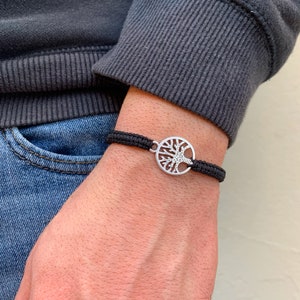 Tree of Life Bracelet: Macrame Unisex Jewelry, Adjustable Cord