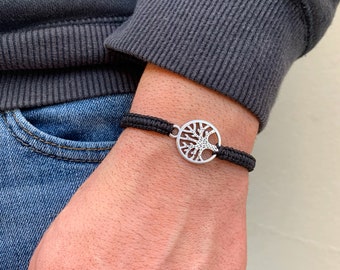 Macrame Tree of Life Bracelet, Family Tree Jewellery, Greek Men Bracelets