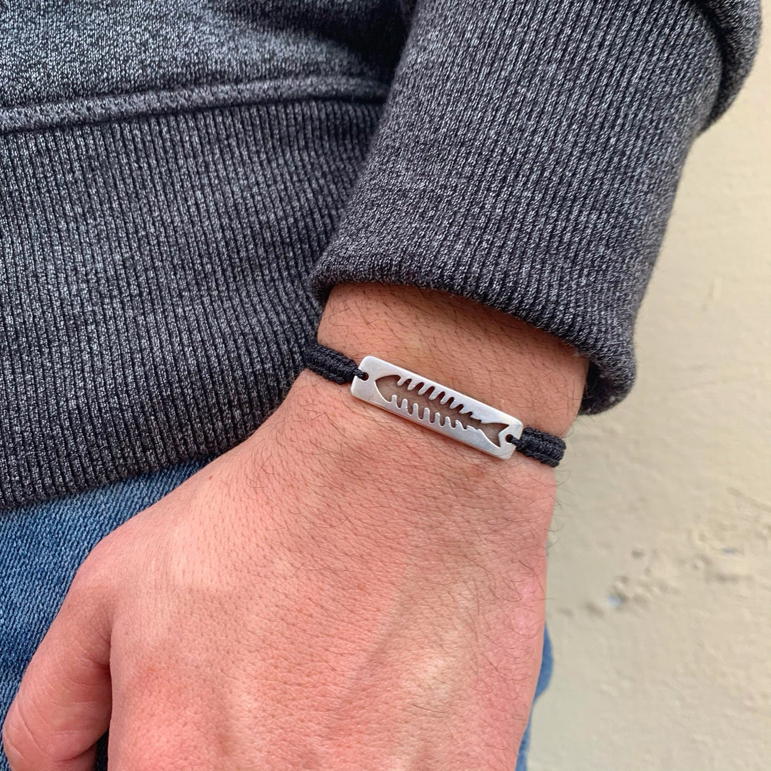 Fish Bone Bracelet Fish Bone Jewelry Macrame Bracelet Fish Etsy