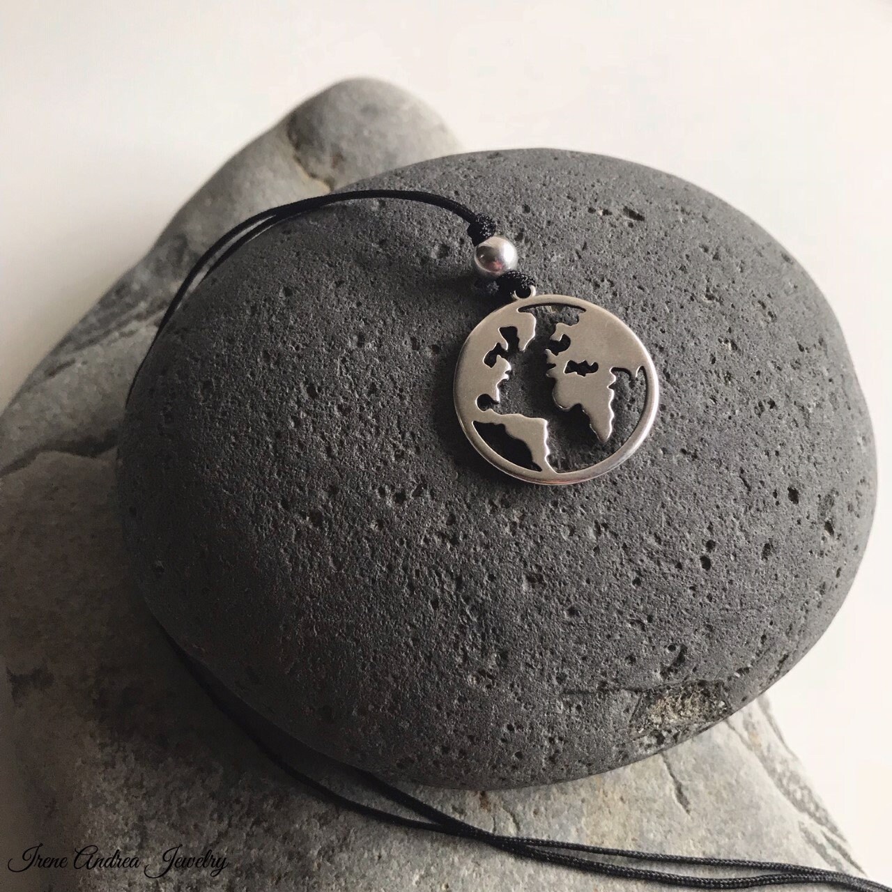 Men's Necklace Earth Necklace Globe Necklace World Map Etsy