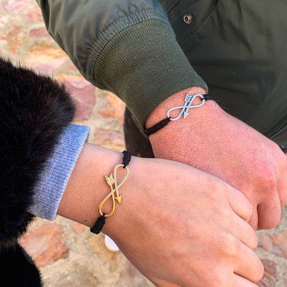 Infinity Personalised Couple Matching Bracelets with Engraved Names – IfShe  UK