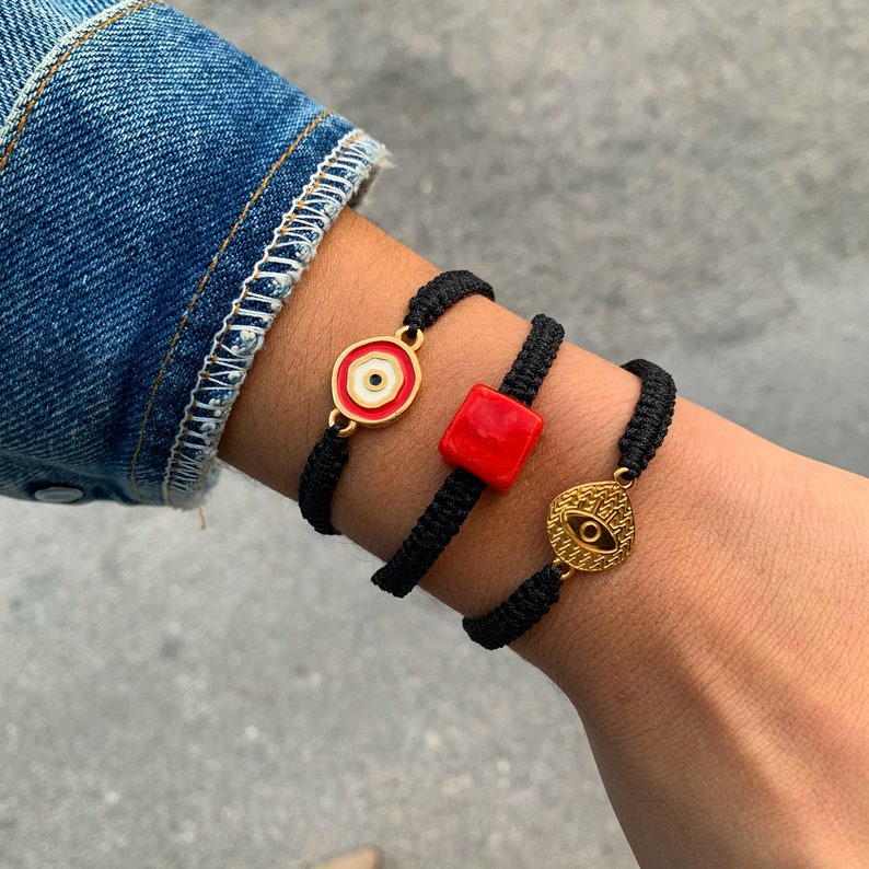 Evil Eye Bracelets Evil Eye Jewelry Greek Evil Eyes Red Etsy
