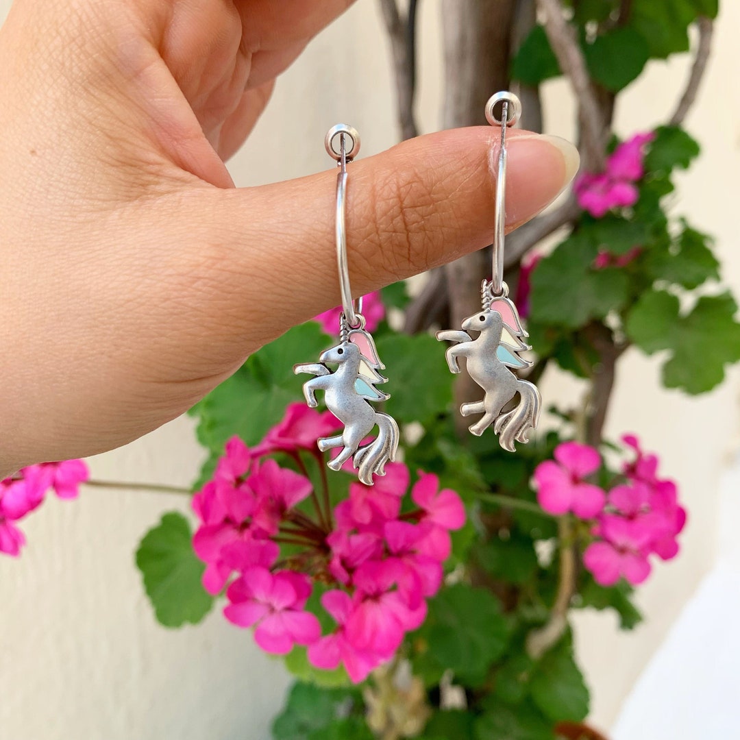 Cute Acrylic Unicorn Earrings - Dangle Charm Hypoallergenic Ear Hooks For Girls & Women