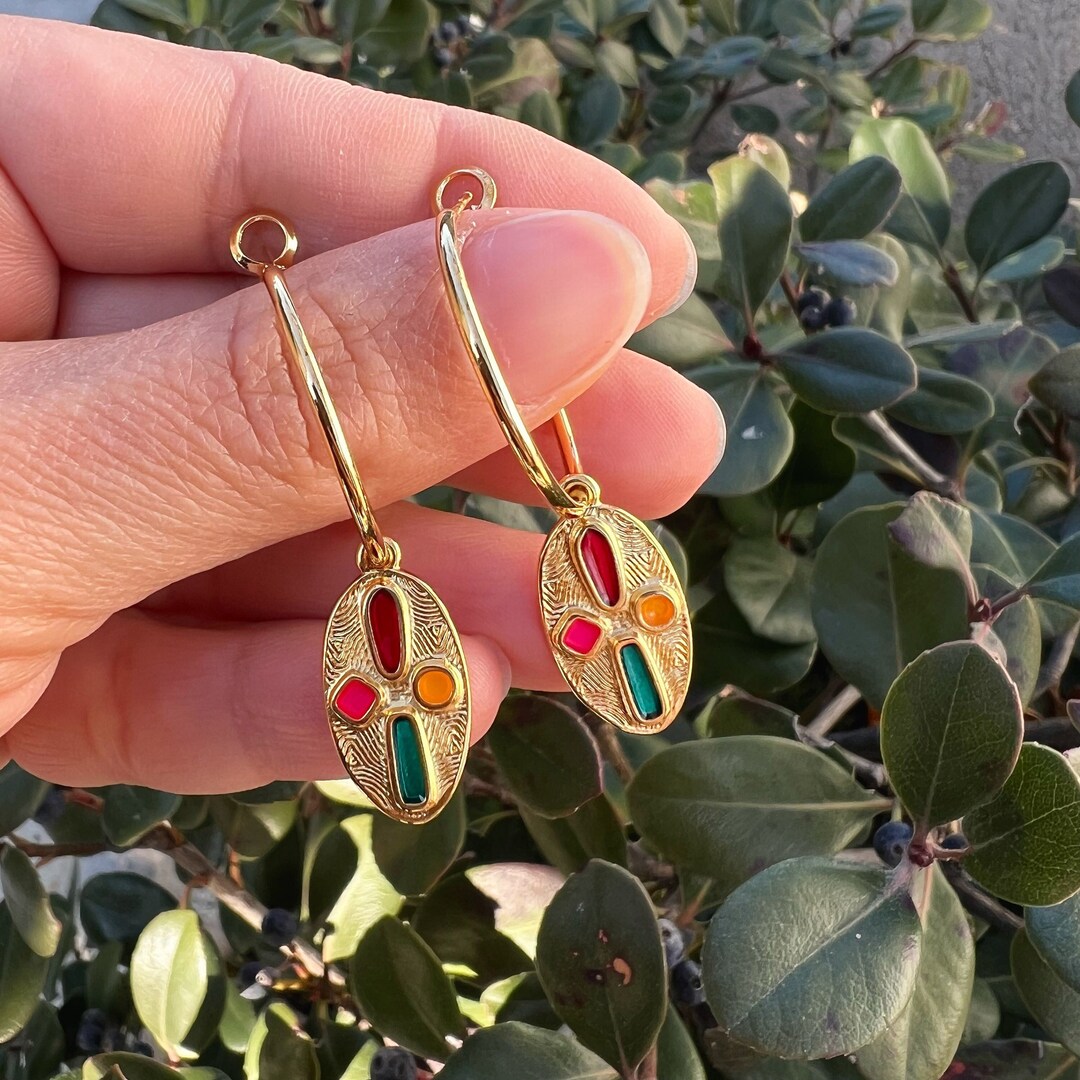 Cross Earrings, Cross Hoop Earrings, Cross Charm Earrings, Gold Cross Earrings, Religious