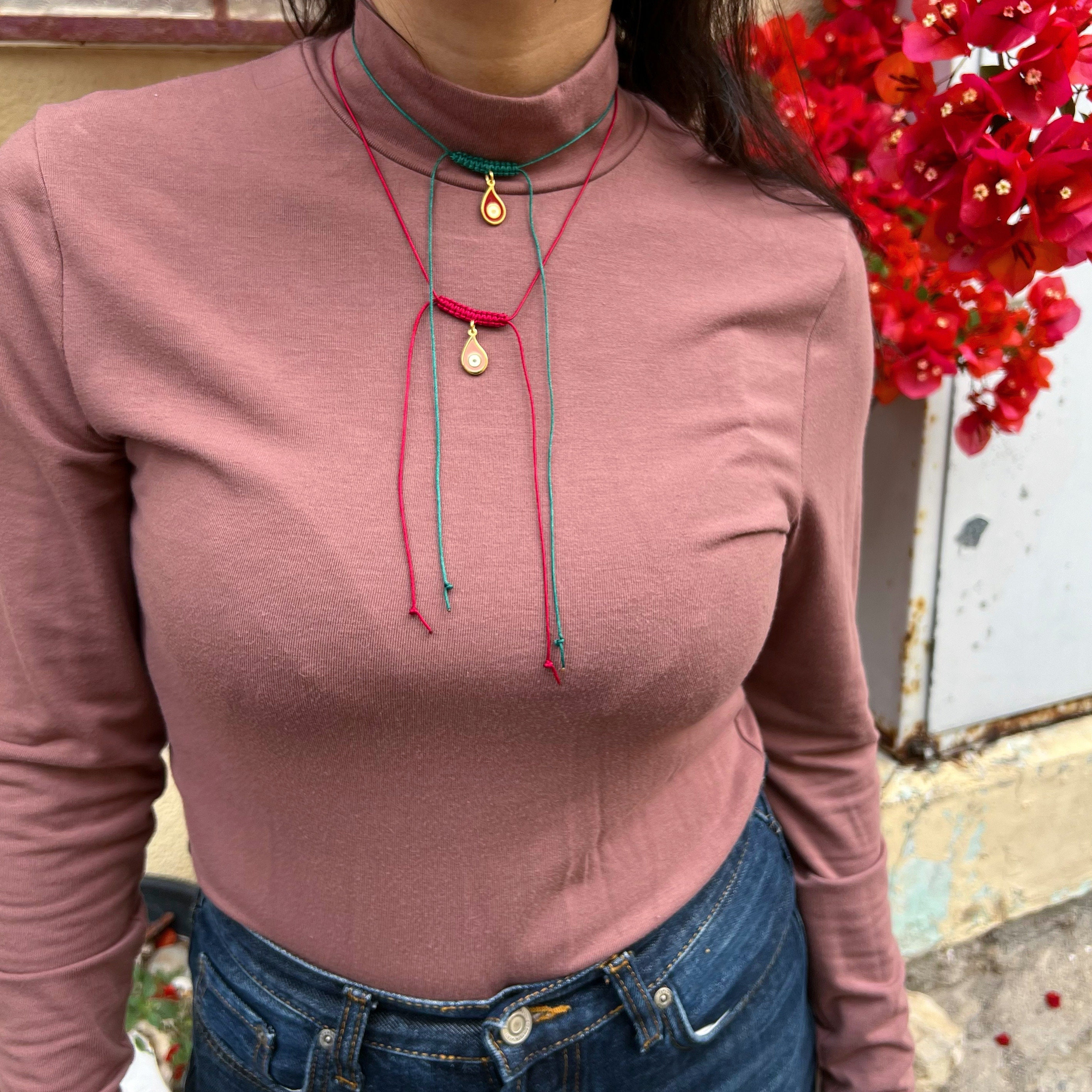 マクラメの邪眼ネックレス、ギリシャのマティ守護ペンダント、ギリシャ