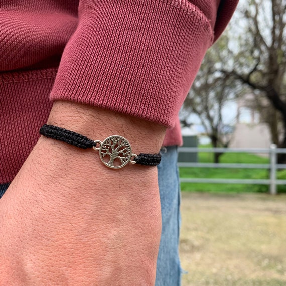 Macrame Tree of Life Bracelet, Family Tree Jewellery, Greek Men