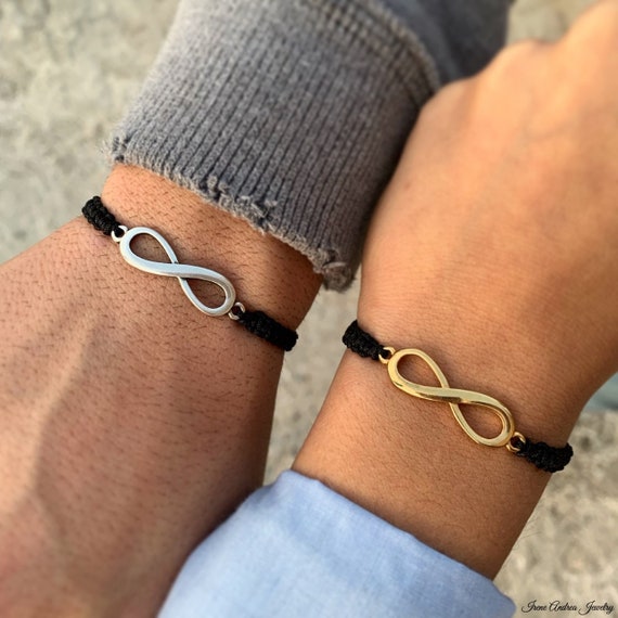 Matching Couple Infinity Bracelets - Vows of Eternal Love, Leather Bracelet,  His and Hers San Valentines Gift, Men Women Love Gifts, Best Friend  Accessories, Pulseras Para Parejas (Silver) - Yahoo Shopping
