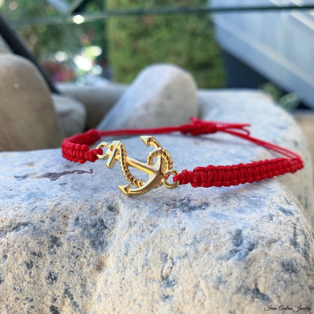 Bracciale Uomo Donna Con Ancora In Corda Nautica - Filigrana Intrecciata Con Chiusura Magnetica, Inciso A Mano