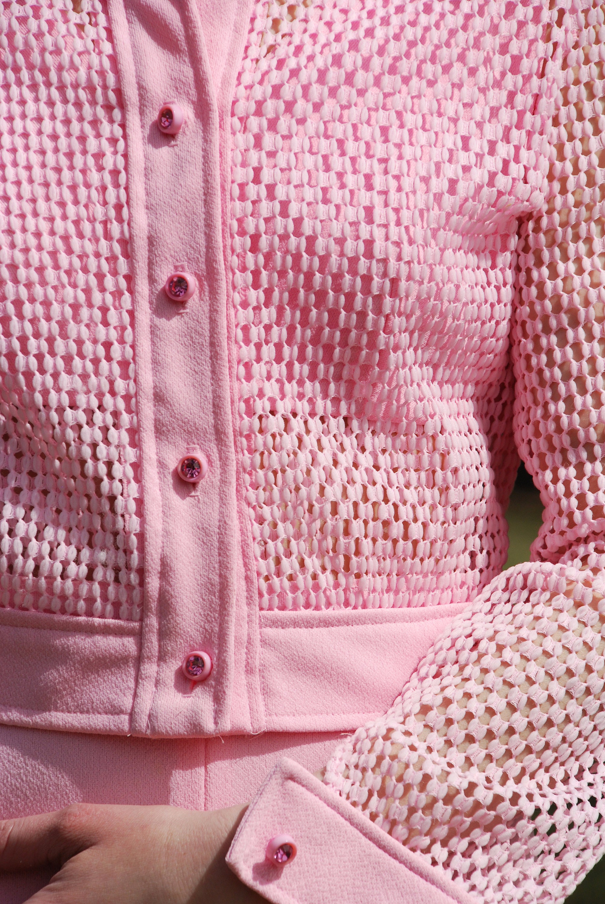 70's Vintage MONTGOMERY WARD Dress & Crop Jacket, Pink