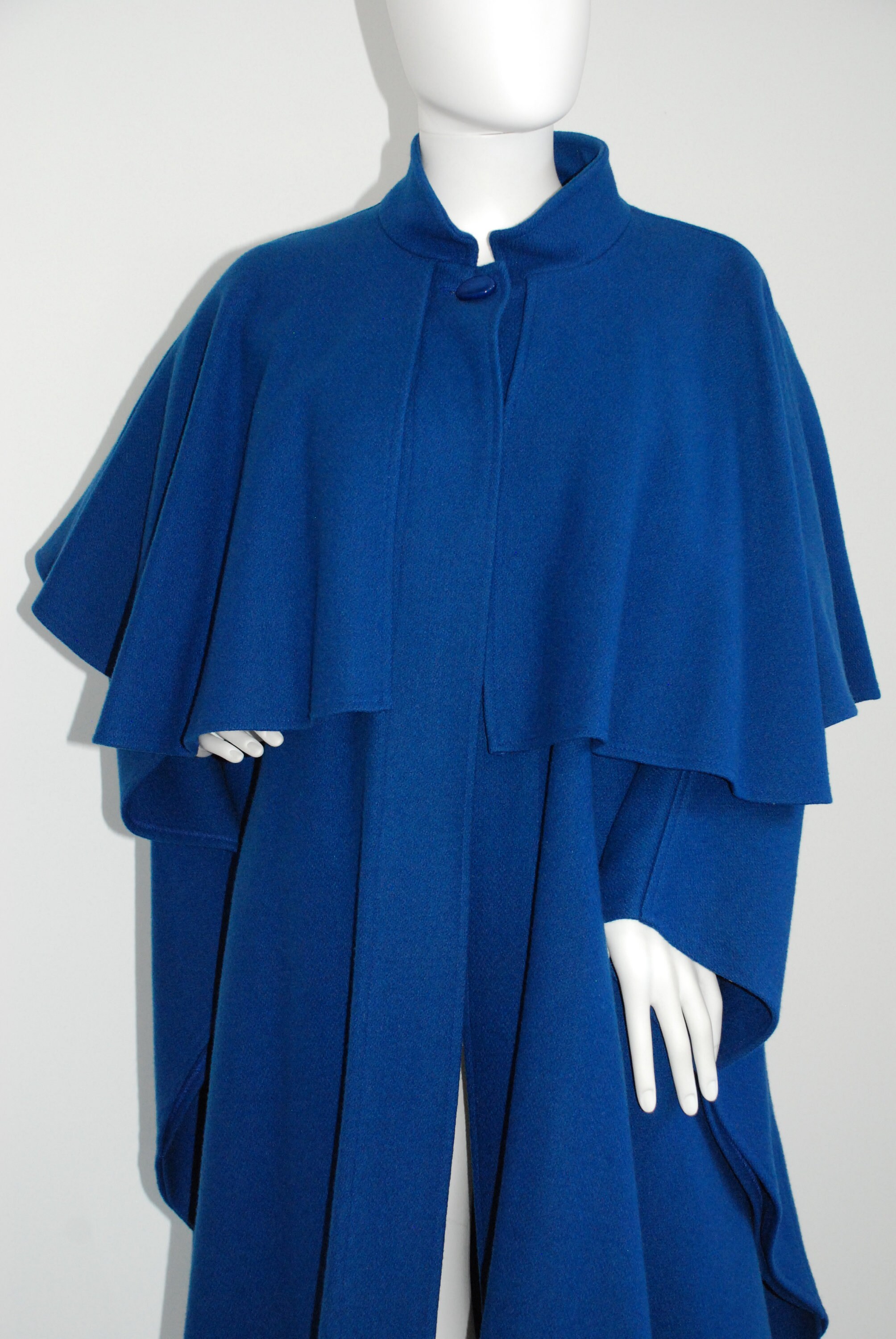 60's Vintage Coat, Dani Colby Cape Jacket, Layered, Made in USA, Royal ...