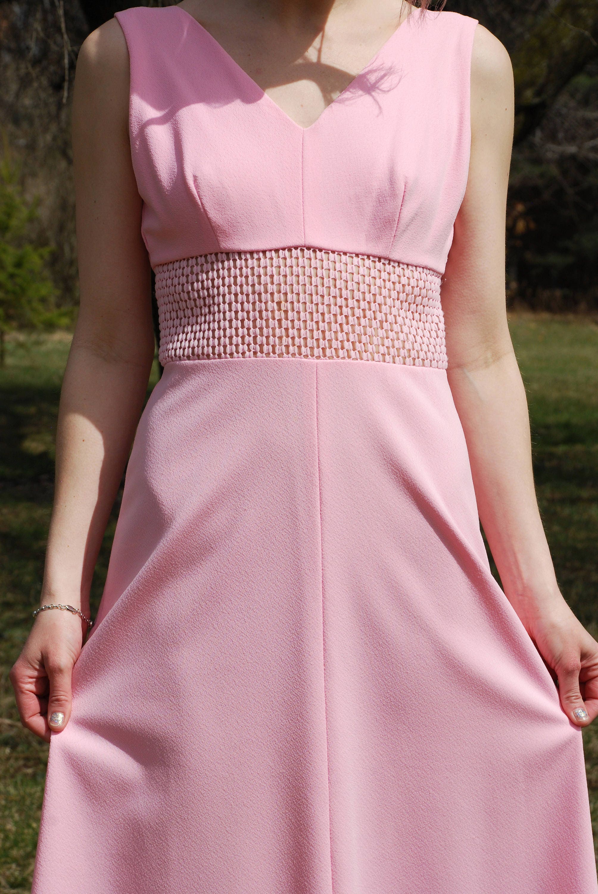 70's Vintage MONTGOMERY WARD Dress & Crop Jacket, Pink