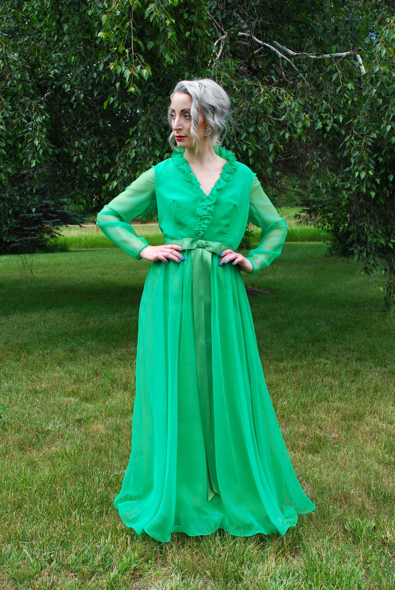 Flowing Green Dress