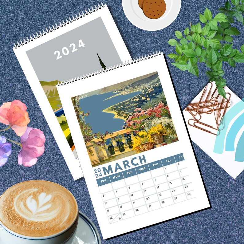 2024 Travel Wall Calendar World Prints Wall Art Perfect for Etsy