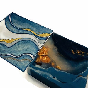 Italian Marble Soap Polished Agate Square Crystal Hand / Bath Bar Soap Winter Snow Oil Scent : PM0022 image 4