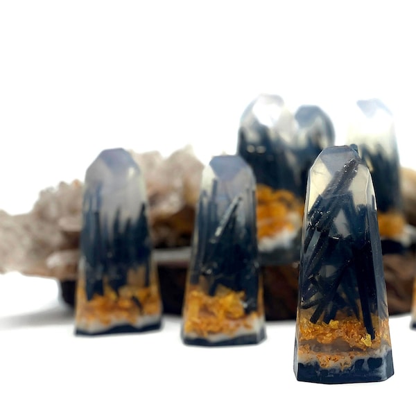 Moonstone Crystal Point - Artisan Made Hand / Bath Glycerin Soap ( Night Violet Fragrance oil Scent ) : PM0059