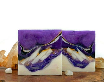 Lilac Jasper Artisan Soap: Lavender Essential Oil, Goat Milk Soap