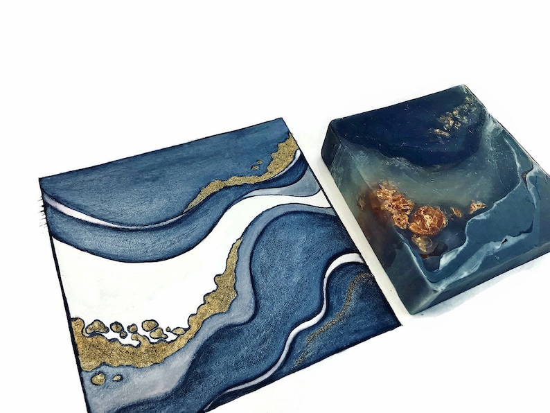 Italian Marble Soap Polished Agate Square Crystal Hand / Bath Bar Soap Winter Snow Oil Scent : PM0022 image 6