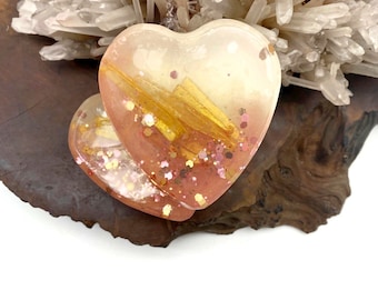 Champagne Heart Soap - Artisan Made Hand / Bath Bar Soap ( White Magnolia Fragrance Oil Scent) : PM0073