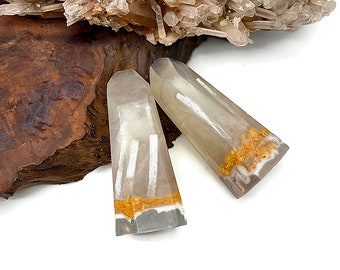 Smoky Crystal Point - Artisan Made Hand / Bath Glycerin Soap ( Midnight Waters Fragrance oil Scent ) : PM0060