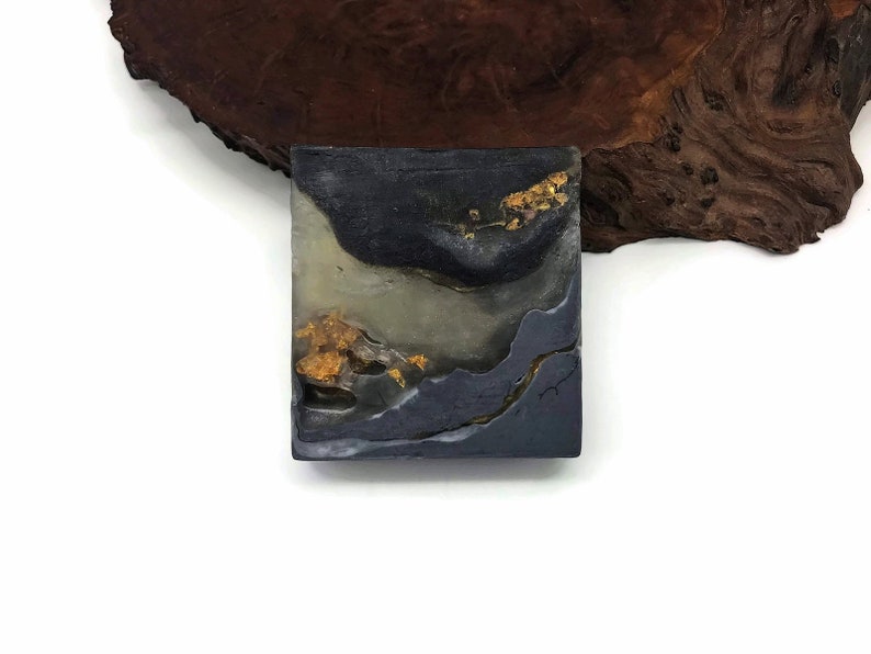 Italian Marble Soap Polished Agate Square Crystal Hand / Bath Bar Soap Winter Snow Oil Scent : PM0022 image 2