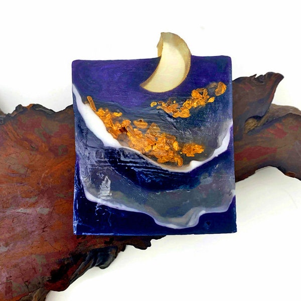 Moonlight Sonata - Artisan Made Hand / Bath Bar Soap ( Midnight Water Fragrance Oil Scent) : PM0046