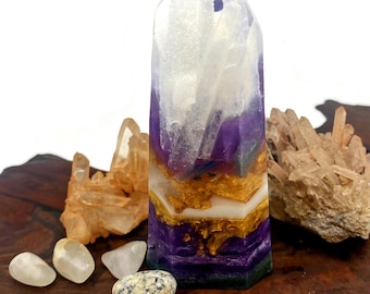 Amethyst Crystal Glycerin Soap – Blackberry Sage Scent, Artisan Soap