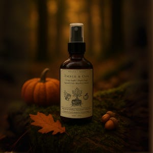 Ember AND Oak Room Spray | Herfstkamer en linnennevel | Hearth & Hollow-collectie | Gezellige herfstgeur | 4 oz betoverde herfstspray