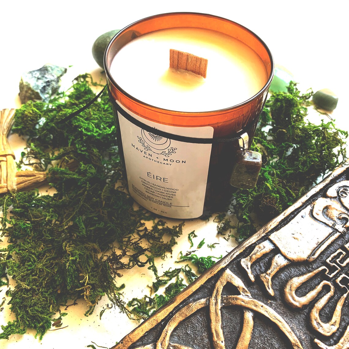 Celtic Candle Ireland Amber Candle Pagan Candle Etsy