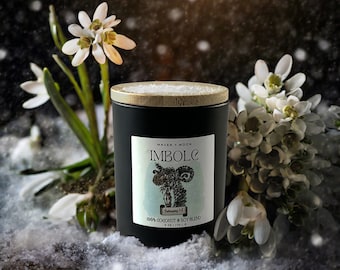 Imbolc Sabbat Candle - Holzige Vegane Soja & Kokosnuss Kerze