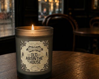 Gammalt absinthusljus | Anisfänkål och bärnstensträ | New Orleans-inspirerat gotiskt ljus