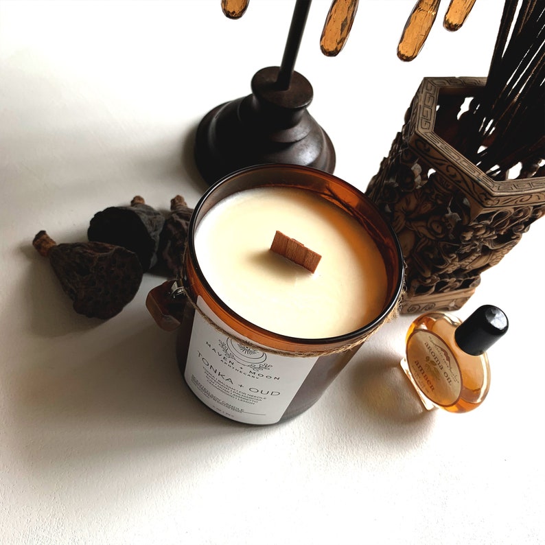 Tonka & Oud Candle Altar Candle Ritual Candle Agarwood Etsy