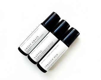 Aceites de perfume de lujo - Hechos a mano / Roll-on / Aceites esenciales exóticos / Minimalistas / Artesanales / Regalo de aromaterapia