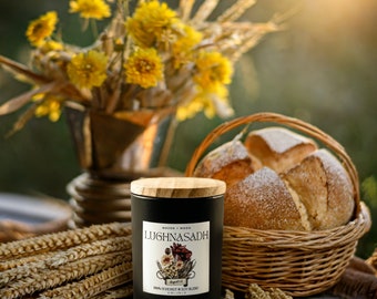 LUGHNASADH - 6 oz  Soy & Coconut Candle | Wheel of The Year | Celtic Sabbat | Wiccan | Wicca Sabbat | Witchy Candles | Vegan | Non-toxic