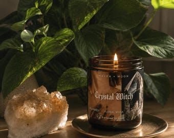 Crystal Witch Candle | Botanical Fragrance for Clarity & Intention - 8 oz