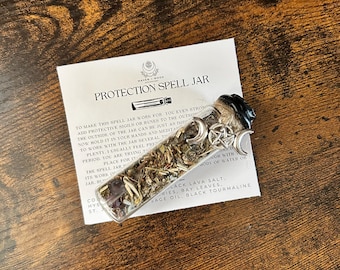 Protection Bottles ~ Vial of Protective Herbs ~ Protective Oils ~ Black Tourmaline ~ Grounding Herbs