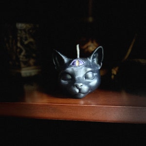 Third Eye Mystical Cat Beeswax Candle |