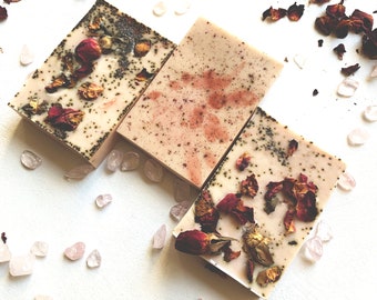 Rose Clay Soap ~ Coffee Soap ~ Sandalwood Soap ~ Shea Butter ~ Body Soap ~ Soap Bar