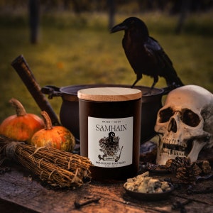 SAMHAIN - 6 oz  Soy & Coconut Candle | Wheel of The Year | Celtic Sabbat | Wiccan | Wicca Sabbat | Witchy Candles | Vegan | Non-toxic