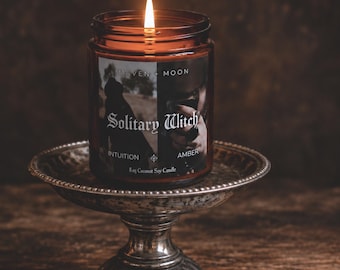 Solitary Witch Candle | Warm Amber Fragrance for Reflection & Intuition - 8 oz